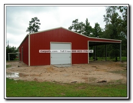 Metal Building Being Installed